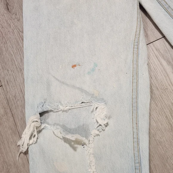 Light Blue Denim Jeans with Logo Patch